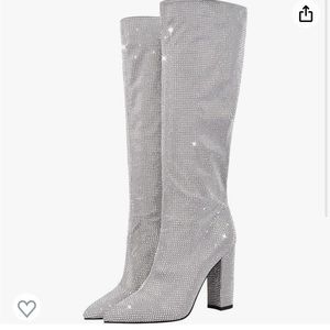 Sparkly knee high boots